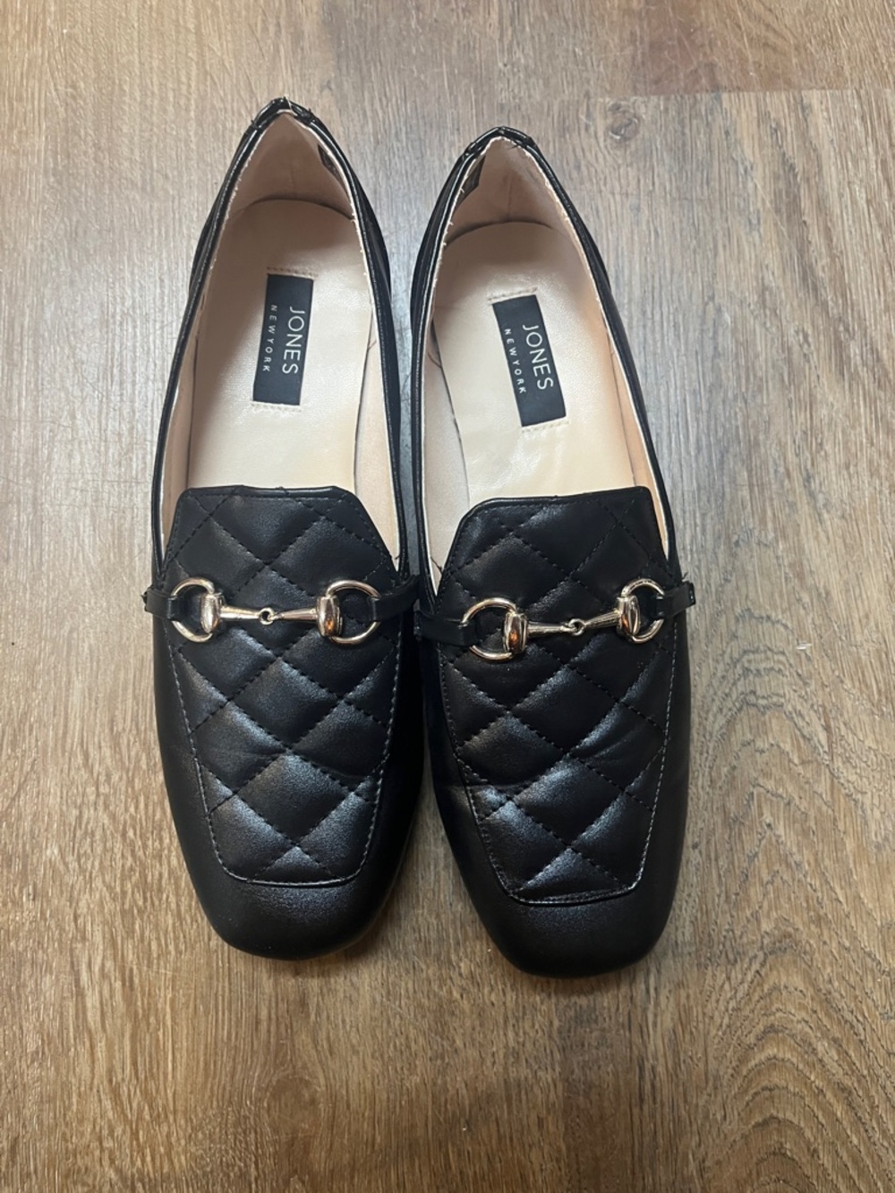 Jones New York Finan Black Quilted Horsebit Loafer Flats Size 7.5